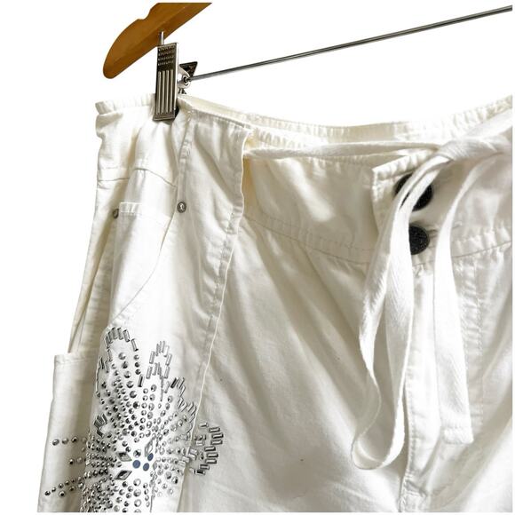 I.N.C. International Concepts Scrunch Pants Size 14 Embellished Butterfly White - Picture 7 of 12